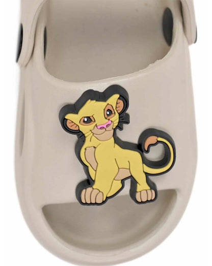 Yellow Bee Beige Simba Sandals-Sun & Logo Charm-For Infants