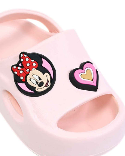 Yellow Bee Pink Disney Minnie Mouse Sandals-Gem & Heart Charms-For Infants