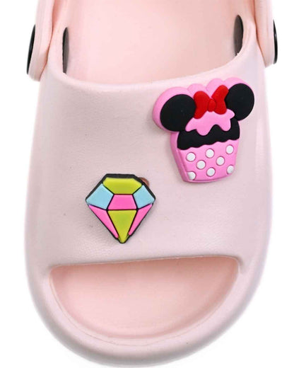 Yellow Bee Pink Disney Minnie Mouse Sandals-Gem & Heart Charms-For Infants
