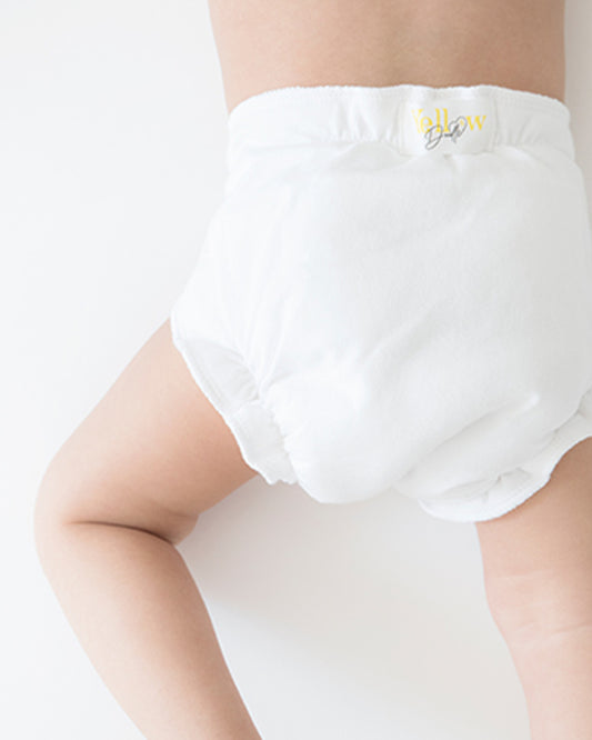 Yellow Doodle Crowns Dry Cloth Nappy-100% Premium Organic Cotton-Washable & Reusable-Pack of 2