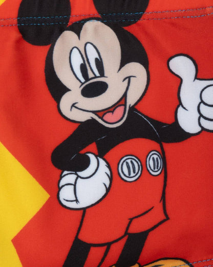 Yellow Bee Multicolor Swimming Shorts-Mickey Mouse Graphic Print-Polyester-For Infants