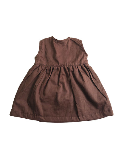 Keebee Brown Kimono Frocks-Embroidered-Organic Cotton-For Infants