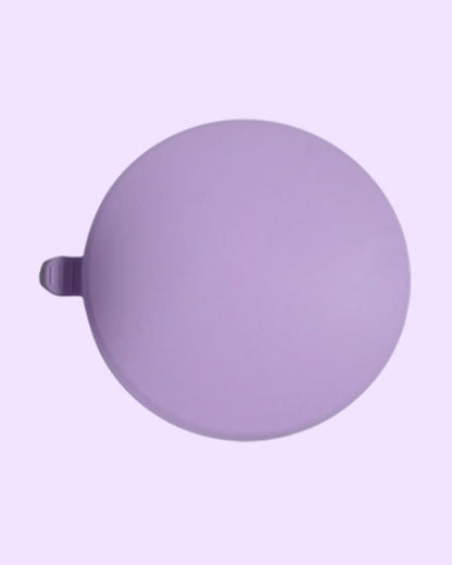 Theoni Stainless Steel Snack Cup with Removable Silicone Food Catcher & Travel Lid-Spill-Proof & Dishwasher Safe-Lilac-300ml