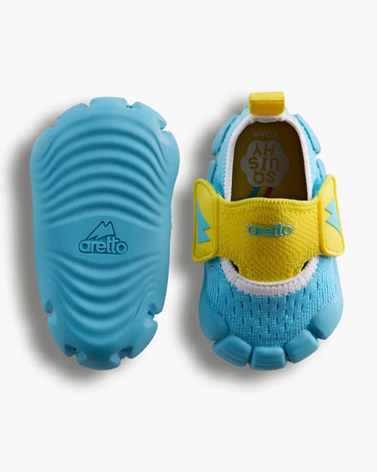 Aretto Cyan Blue InfiKnit Velcro Shoes-Sunny Splash-Designed for Growing Feet-For Infants