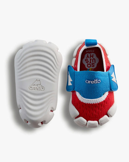 Aretto Red InfiKnit Velcro Shoes-Captain A-Designed for Growing Feet-For Infants