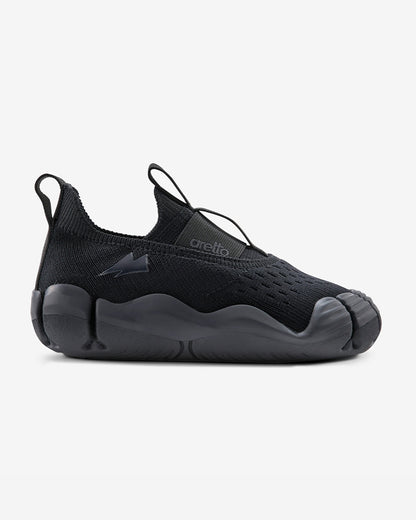 Aretto Black InfiKnit Slip On Shoes-Solid-Designed for Growing Feet-For Infants