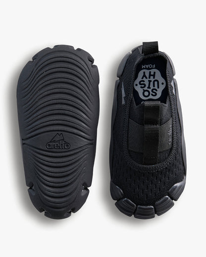 Aretto Black InfiKnit Slip On Shoes-Solid-Designed for Growing Feet-For Infants