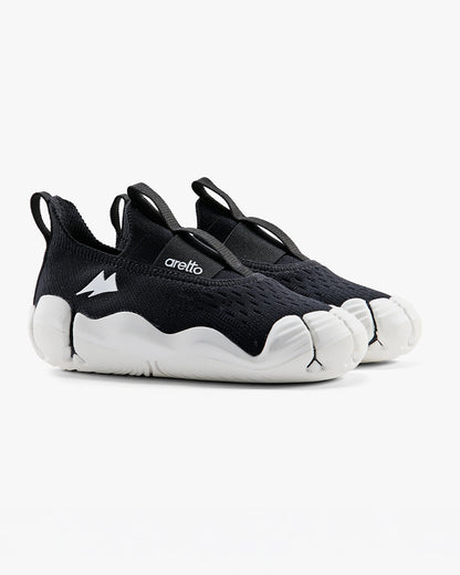 Aretto Black & White InfiKnit Slip On Shoes-Solid-Designed for Growing Feet-For Infants
