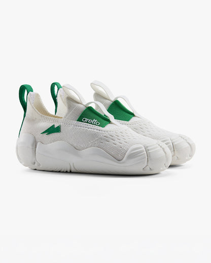 Aretto White InfiKnit Slip On Shoes-Cross Court-Designed for Growing Feet-For Infants