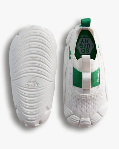 Aretto White InfiKnit Slip On Shoes-Cross Court-Designed for Growing Feet-For Infants