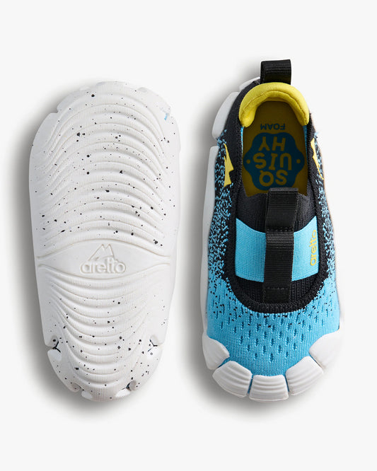 Aretto Black & Light Blue InfiKnit Slip On Shoes-Summer Swim-Designed for Growing Feet-For Infants