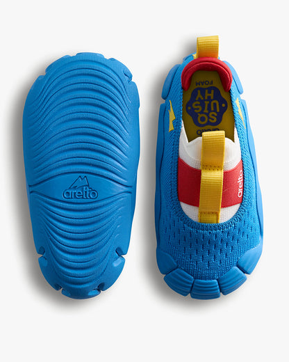 Aretto Blue InfiKnit Slip On Shoes-Happy Hopper-Designed for Growing Feet-For Infants