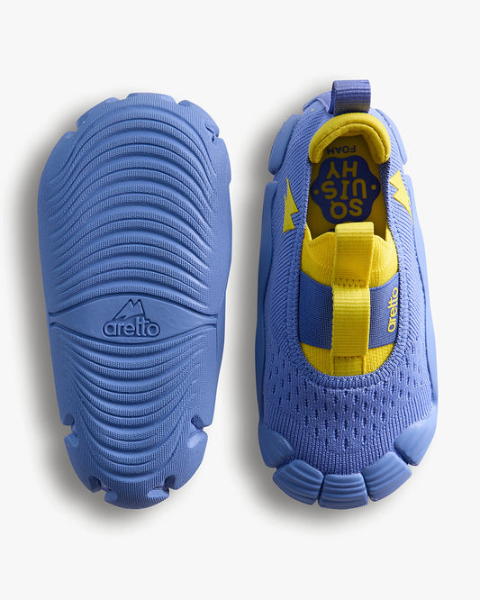Aretto Cobalt Blue InfiKnit Slip On Shoes-Aster Bloom-Designed for Growing Feet-For Infants