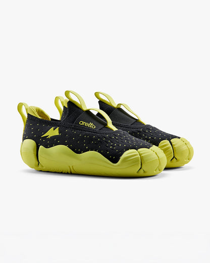 Aretto Black & Lime InfiKnit Slip On Shoes-Electro Buzz-Designed for Growing Feet-For Infants