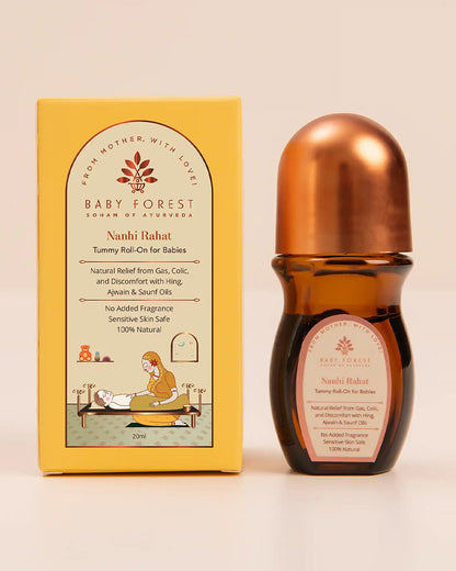 Baby Forest Nanhi Rahat Tummy Roll On-Colic Relief-Made with Traditional Digestive Comfort Oils-For Infants