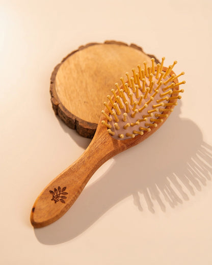 Baby Forest Sunehere Resham Neem Wood Comb for Kids-Soft Rounded Bristles-Gentle Scalp Massage & Hair Grooming