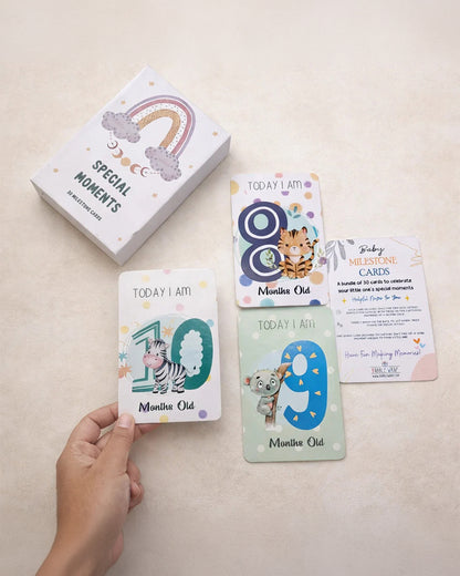 Babble Wrap Whimsical Baby Milestone Cards-30 Illustrated Cards For Newborn