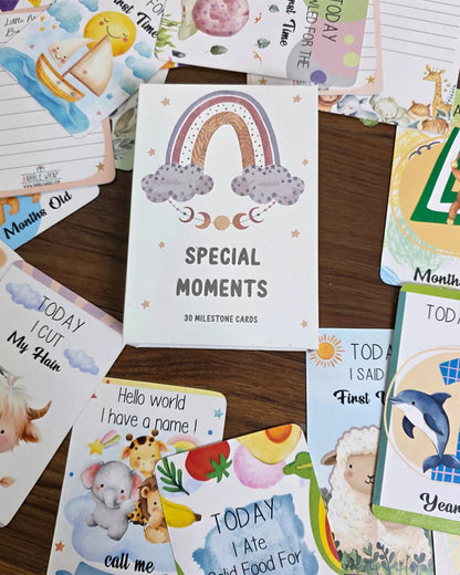 Babble Wrap Whimsical Baby Milestone Cards-30 Illustrated Cards For Newborn