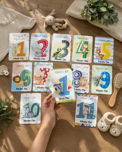 Babble Wrap Whimsical Baby Milestone Cards-30 Illustrated Cards For Newborn