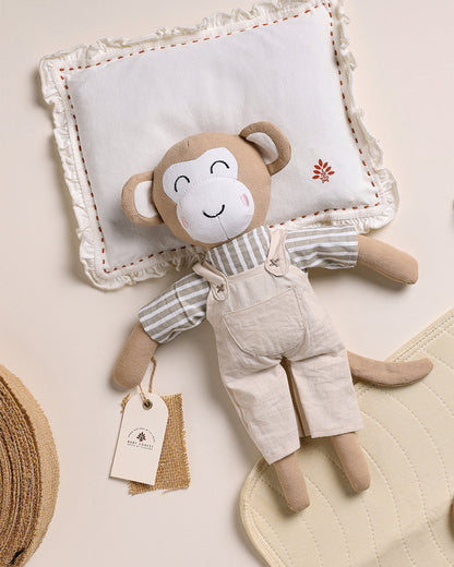 Baby Forest Cuddly Buddies Mr. Monkey Soft Toy-Perfect For Snuggles-Helps in Sensory Development-Plush Cuddly Toy for Newborn