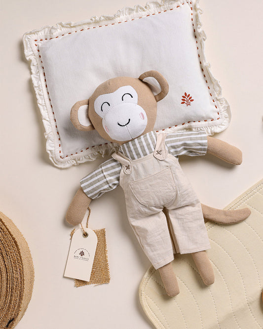 Baby Forest Cuddly Buddies Mr. Monkey Soft Toy-Perfect For Snuggles-Helps in Sensory Development-Plush Cuddly Toy for Newborn