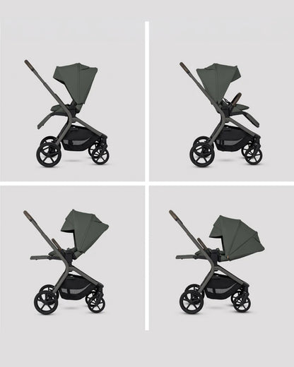 Silver Cross Breez Stroller-Height Adjustable, Reversible & Flat Reclining Seat-Adjustable Parent Handle Bar-One Hand Fold Even With Carry Cot Attached-2 Years Warranty-For 0 to 4Y (Upto 22 kg)-Pewter