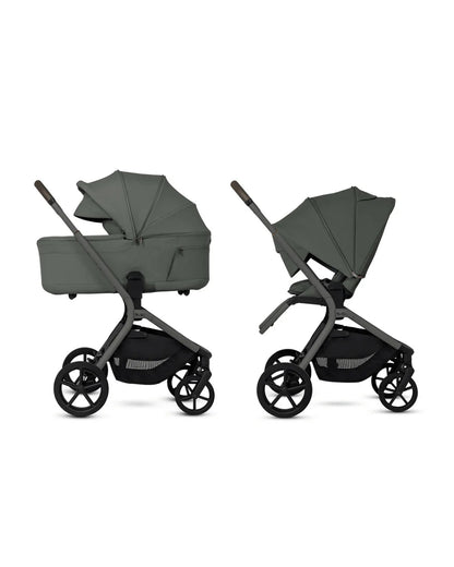 Silver Cross Breez Carry Cot-Folds With the Stroller-Overnight Sleep Approved-No Adapters Required-Extendable & UPF 50+ Canopy-For 0 to 6M (Upto 9 kg)-Pewter