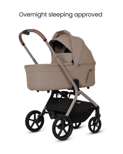 Silver Cross Breez Carry Cot-Folds With the Stroller-Overnight Sleep Approved-No Adapters Required-Extendable & UPF 50+ Canopy-For 0 to 6M (Upto 9 kg)-Champagne