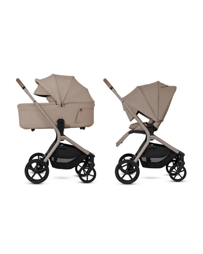 Silver Cross Breez Carry Cot-Folds With the Stroller-Overnight Sleep Approved-No Adapters Required-Extendable & UPF 50+ Canopy-For 0 to 6M (Upto 9 kg)-Champagne