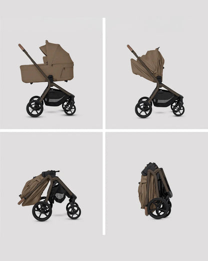 Silver Cross Breez Carry Cot-Folds With the Stroller-Overnight Sleep Approved-No Adapters Required-Extendable & UPF 50+ Canopy-For 0 to 6M (Upto 9 kg)-Maple