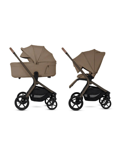 Silver Cross Breez Carry Cot-Folds With the Stroller-Overnight Sleep Approved-No Adapters Required-Extendable & UPF 50+ Canopy-For 0 to 6M (Upto 9 kg)-Maple
