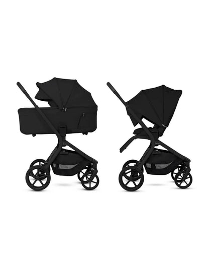 Silver Cross Breez Carry Cot-Folds With the Stroller-Overnight Sleep Approved-No Adapters Required-Extendable & UPF 50+ Canopy-For 0 to 6M (Upto 9 kg)-Onyx