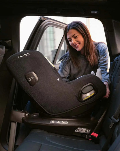Nuna Pruu Baby Car Seat-Convertible Car Seat-360 Degree Rotation-10 Position Reclining Seat-Integrated Rebound Bar to Minimize Rotation During Impact-2 Years Warranty-For 0 to 4Y (Upto 19Kg)-Chestnut