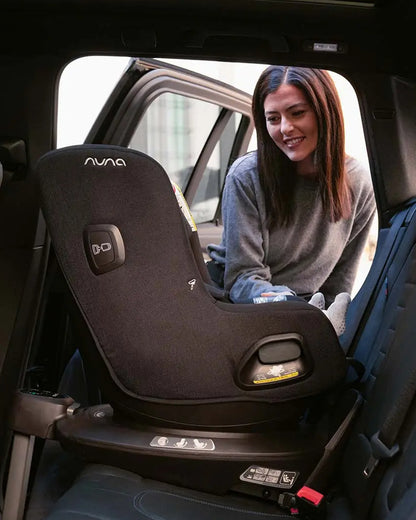 Nuna Pruu Baby Car Seat-Convertible Car Seat-360 Degree Rotation-10 Position Reclining Seat-Integrated Rebound Bar to Minimize Rotation During Impact-2 Years Warranty-For 0 to 4Y (Upto 19Kg)-Chestnut