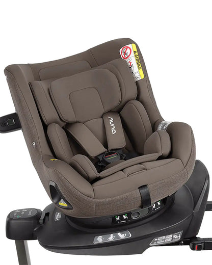 Nuna Pruu Baby Car Seat-Convertible Car Seat-360 Degree Rotation-10 Position Reclining Seat-Integrated Rebound Bar to Minimize Rotation During Impact-2 Years Warranty-For 0 to 4Y (Upto 19Kg)-Chestnut