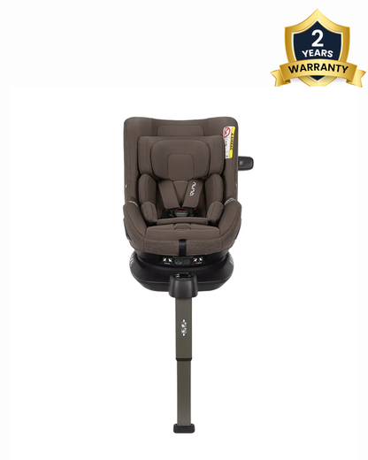 Nuna Pruu Baby Car Seat-Convertible Car Seat-360 Degree Rotation-10 Position Reclining Seat-Integrated Rebound Bar to Minimize Rotation During Impact-2 Years Warranty-For 0 to 4Y (Upto 19Kg)-Chestnut