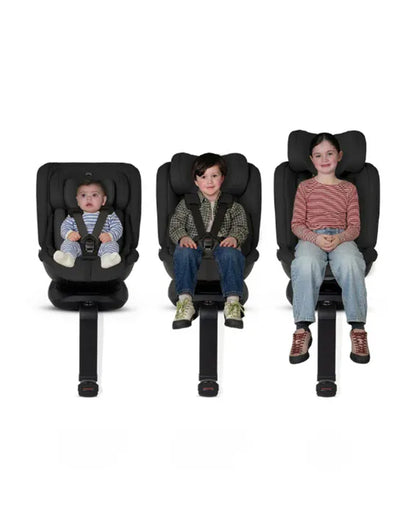 Silver Cross Motion 3 All Size 360 Baby Car Seat-Convertible (Front & Rear Facing)-2026 Model-New Waffle Jersey Fabric for Enhanced Airflow-Includes Sunshade, Summer Liner & Seatbelt Pad-3 Position Recline-From 0 to 12Y-Iconic Black