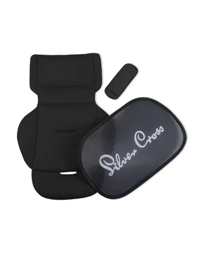 Silver Cross Motion 3 All Size 360 Baby Car Seat-Convertible (Front & Rear Facing)-2026 Model-New Waffle Jersey Fabric for Enhanced Airflow-Includes Sunshade, Summer Liner & Seatbelt Pad-3 Position Recline-From 0 to 12Y-Iconic Black