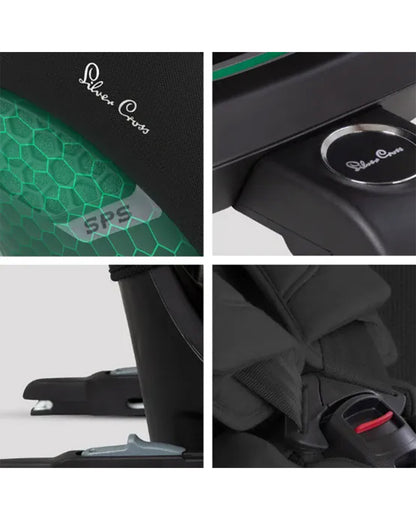 Silver Cross Motion 3 All Size 360 Baby Car Seat-Convertible (Front & Rear Facing)-2026 Model-New Waffle Jersey Fabric for Enhanced Airflow-Includes Sunshade, Summer Liner & Seatbelt Pad-3 Position Recline-From 0 to 12Y-Iconic Black