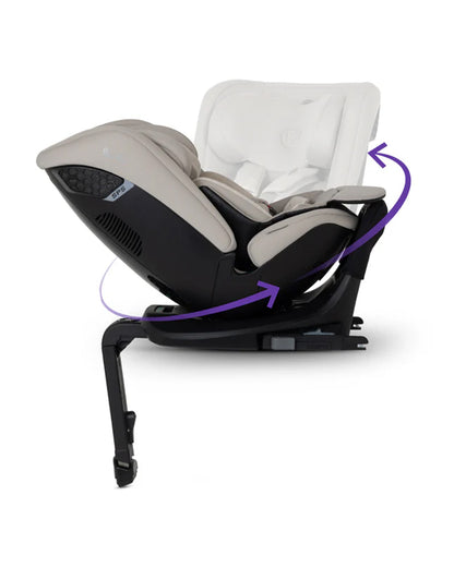 Silver Cross Motion 3 All Size 360 Baby Car Seat-Convertible (Front & Rear Facing)-2026 Edition-New Waffle Jersey Fabric for Enhanced Airflow-Includes Sunshade, Summer Liner & Seatbelt Pad-3 Position Recline-From 0 to 12Y-Natural Taupe