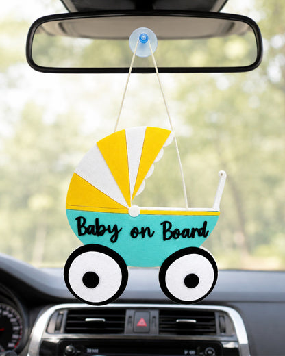 Babble Wrap Little Stroller Adventure Baby On Board-Soft Toy-Cute Hanging Suction Window Sign-Baby Safety Car Accessory