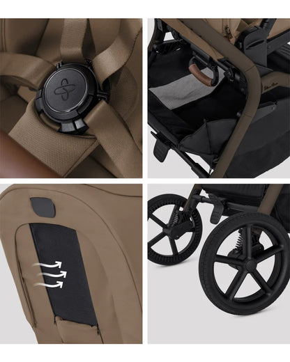 Silver Cross Breez Stroller & Carry Cot Travel System-Maple