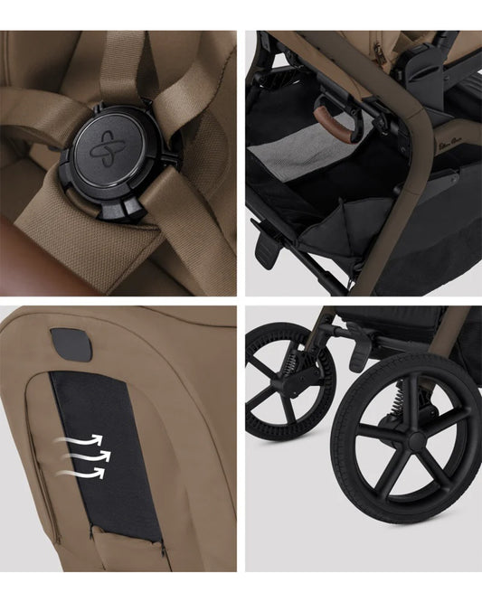 Silver Cross Breez Stroller & Carry Cot Travel System-Maple