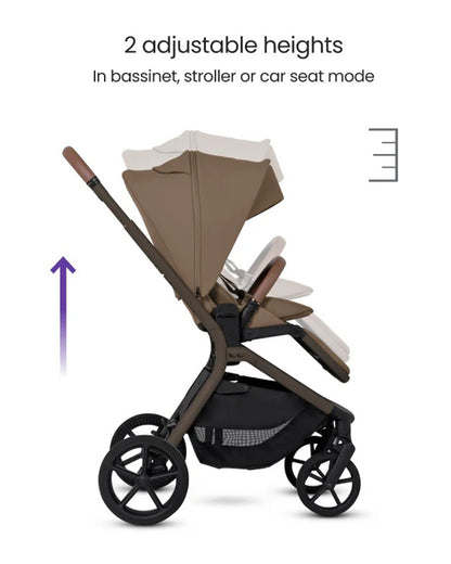 Silver Cross Breez Stroller & Carry Cot Travel System-Maple