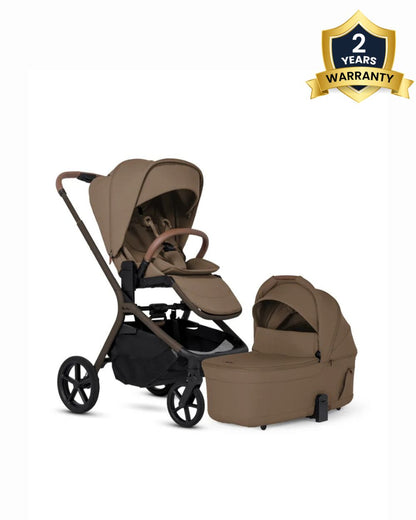 Silver Cross Breez Stroller & Carry Cot Travel System-Maple