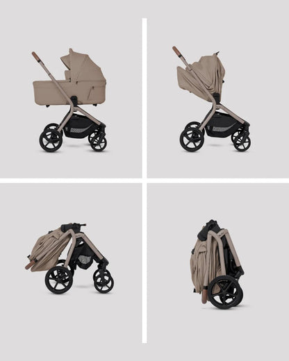 Silver Cross Breez Stroller & Carry Cot Travel System-Champagne