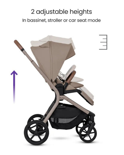 Silver Cross Breez Stroller & Carry Cot Travel System-Champagne
