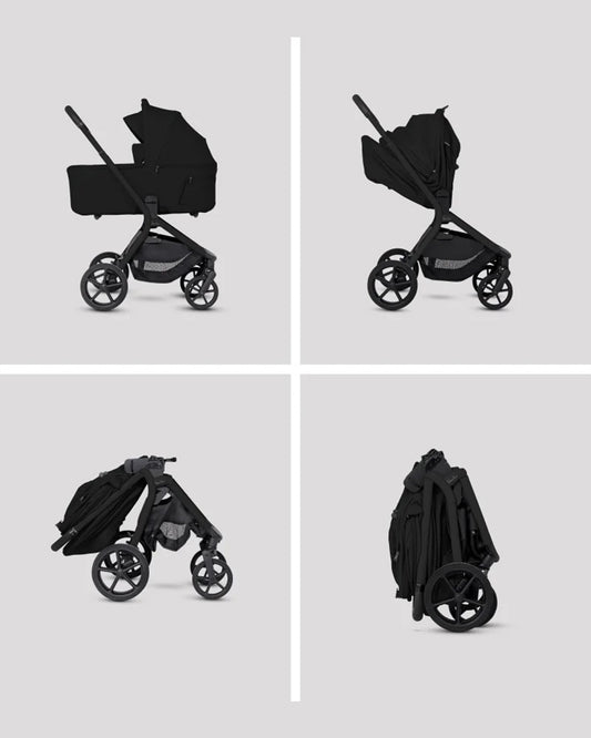 Silver Cross Breez Stroller & Carry Cot Travel System-Onyx