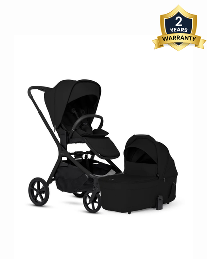 Silver Cross Breez Stroller & Carry Cot Travel System-Onyx