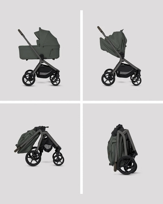 Silver Cross Breez Stroller & Carry Cot Travel System-Pewter